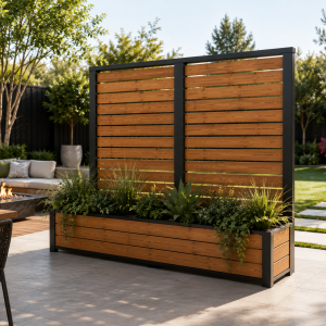 Outdoor Privacy Wall Screen with Planter